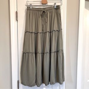 Tiered midi boho skirt